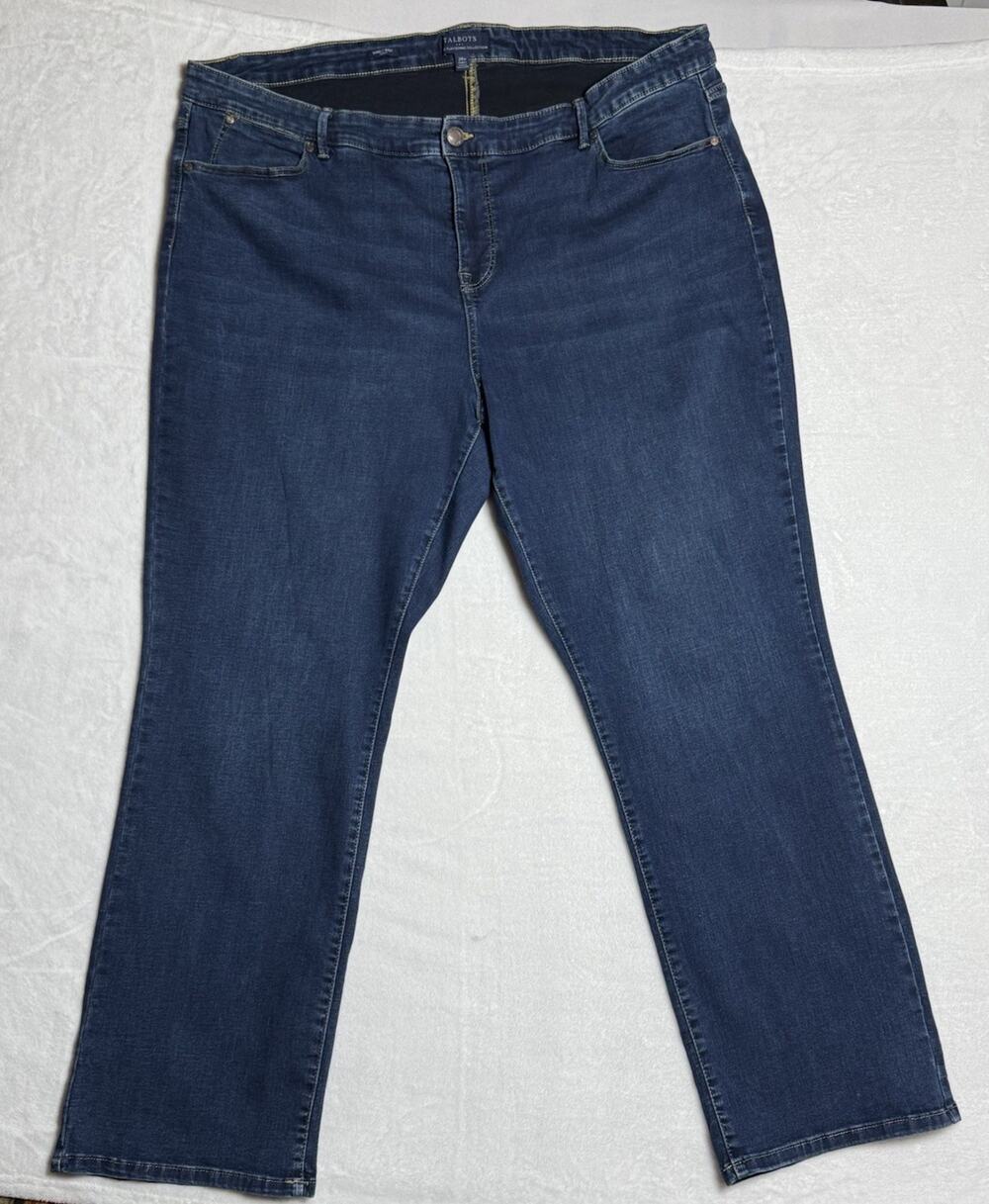 Talbots Flattering Collection Jeans Women’s 24W Curvy Barely Boot Stretch Blue